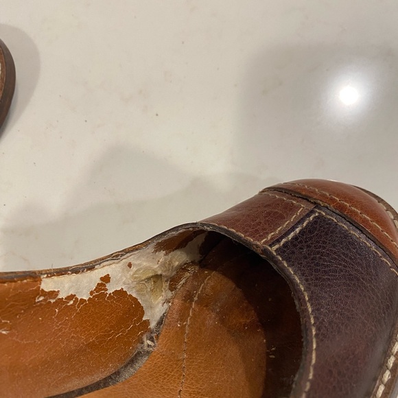 Lucky Brand Patchwork Leather Block Heels Size 7.5 - Picture 12 of 12